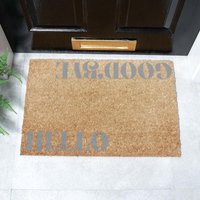 Artsy Mats Grey Hello Goodbye Mirrored Doormat | Size: 40 cm x 60 cm