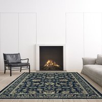 Traditional Easy to clean Machine Made Border Floral Area cm diameter