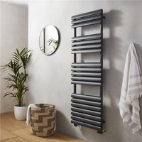 Clifton Vertical Bathroom Towel Radiator 1100mm (H) x 500mm (W) in Metallic Silver