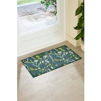 Artsy Mats Watercolour Leaves Indoor Outdoor Doormat (70 x 40cm) in Green | Size: 40 cm x 70 cm