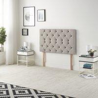 Somnior Premier Plush Velvet 32" Upholstered Divan Bed Headboard in Silver | Size: Super King