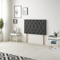 Somnior Premier Tweed Fabric 32" Upholstered Divan Bed Headboard in Charcoal | Size: Super King