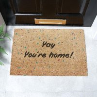 Artsy Mats Yay You're Home Doormat (60 x 40cm) in Brown | Size: 40 cm x 60 cm