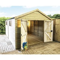 Marlborough 24 x 10 Premier Pressure Treated Apex Workshop in Natural