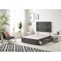 Somnior Flexby Divan Bed Base With 4 Drawers & Headboard Tweed in Charcoal | Size: Double