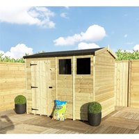 Marlborough 3 x 4 Pressure Treated High Eaves Reverse Apex Shed with Single Door in Natural