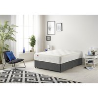 Somnior Tweed Fabric Divan Bed with Sprung Memory Foam Mattress in Charcoal | Size: Small Single