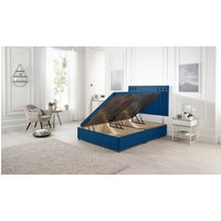 Somnior Flexby Plush Fabric Side Opening Ottoman Bed With Headboard in Charcoal | Size: Single