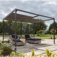 Cheshire 3m x 3m Deluxe Aluminium Canopy with Sliding Shade Panels in Dark Grey