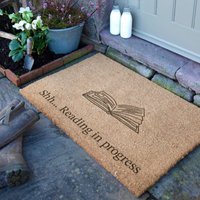 Artsy Mats Reading In Progress Doormat (90 x 60cm) in Brown | Size: 90 cm x 60 cm