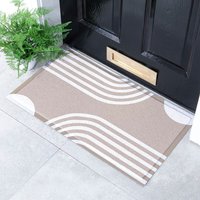 Artsy Mats Beige Abstract Lines Indoor & Outdoor Doormat - 70x40cm | Size: 40 cm x 70 cm