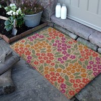 Artsy Mats Floral Pattern Coir Doormat (90 x 60cm) in Brown | Size: 60 cm x 90 cm