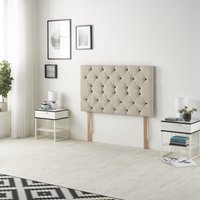 Somnior Premier Tweed Fabric 32" Upholstered Divan Bed Headboard in Natural | Size: Small Single