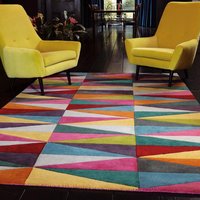 Handmade Wool Geometric Funky Easy To Clean Area cm x 240 cm
