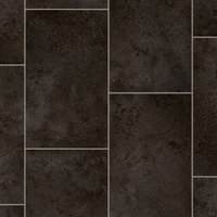 Vinyl Flooring UK Dark Grey Stone Tile Effect 2.8mm Non Slip Vinyl Flooring Sheet in Black | Size: 2000mm x 7000mm