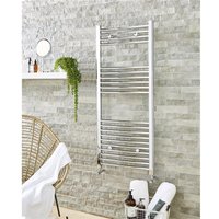 Clifton Chrome Bathroom Towel Rail Vertical 22mm 1200mm (H) x 500mm (W) in Silver