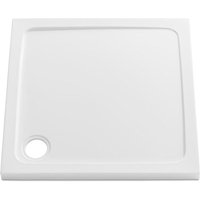 Clifton 800mm Square Shower Tray - STONE RESIN in White