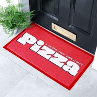 Artsy Mats I Hope You Brought Pizza Indoor & Outdoor Doormat - 70x40cm in Red | Size: 40 cm x 70 cm