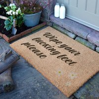 Artsy Mats Wipe your f*cking feet please Doormat (90 x 60cm) in Brown | Size: 90 cm x 60 cm