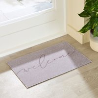 Artsy Mats Taupe Welcome Indoor Washable Doormat 60x40cm | Size: 40 cm x 60 cm