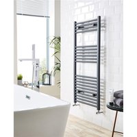 Clifton Anthracite Bathroom Towel Rail Vertical 22mm 800mm (H) x 400mm (W) in Black