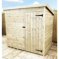 Marlborough 5 x 5 Pressure Treated Pent Garden Shed with Single Door in Natural
