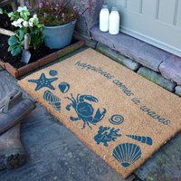 Artsy Mats Happiness Comes In Waves Doormat (90 x 60cm) in Brown | Size: 90 cm x 60 cm