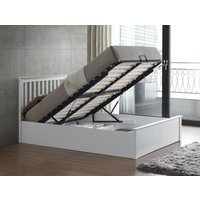 Bedmaster Malmo Wooden Ottoman Bed & Neptune Spring Mattress in White | Size: Small Double