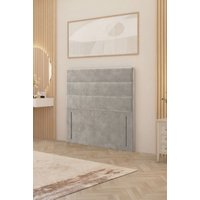 Somnior Chambery 54" Floor Standing Divan Headboard Upholstered Plush Velvet in Silver | Size: Small Double