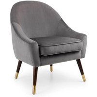 Ashfield Grey Velvet Cushion Armchair