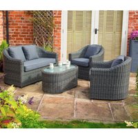 Cheshire 4 Seater Grey Weave Sofa Set in Mid Grey