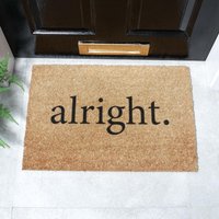 Artsy Mats Alright Slang Text Doormat in Black | Size: 40 cm x 60 cm