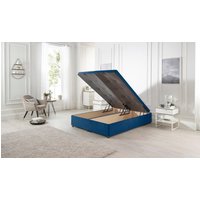 Somnior Richworth End Opening Storage Ottoman Bed in Plush Fabric in Navy | Size: Small Single