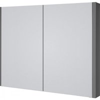 Clifton Grey Gloss Mirror Bathroom Cabinet 80cm Wide