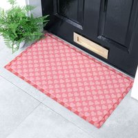 Artsy Mats Heart Pattern Doormat in Pink | Size: 40 cm x 70 cm