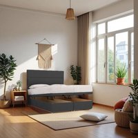 Knight Sleep York End Opening Ottoman & Orthopaedic Mattress + 24" Headboard in Charcoal | Size: Small Double