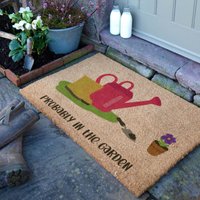 Artsy Mats Probably In The Garden Doormat (90 x 60cm) in Brown | Size: 90 cm x 60 cm