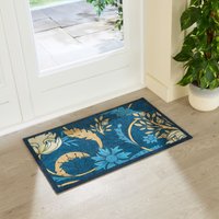 Artsy Mats William Morris Blue Indoor Washable Doormat 80x50cm | Size: 50 cm x 80 cm