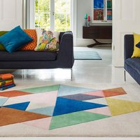 Geometric Cheque Luxurious Easy To Clean Cotton Backing cm x 290 cm
