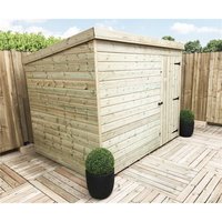 Marlborough 8 x 5 Pressure Treated Pent Garden Shed with Single Door in Natural