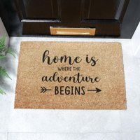 Artsy Mats Home Is Where The Adventure Begins Doormat (60 x 40cm) in Brown | Size: 40 cm x 60 cm