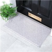 Artsy Mats Grey Geometric Pattern Indoor Outdoor Doormat | Size: 40 cm x 70 cm