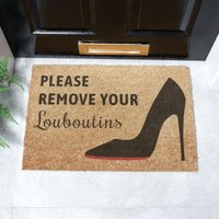 Artsy Mats Please Remove Your Louboutins Doormat (60 x 40cm) in Brown | Size: 40 cm x 60 cm