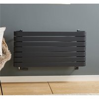 Clifton Anthracite Horizontal Bathroom Towel Radiator 500mm (H) x 600mm (W) in Dark Grey