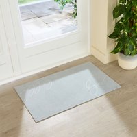 Artsy Mats Hello Bye Indoor Washable Doormat 80x50cm in Blue | Size: 50 cm x 80 cm