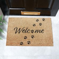 Artsy Mats Welcome Paws Coir Doormat (60 x 40cm) in Brown | Size: 40 cm x 60 cm