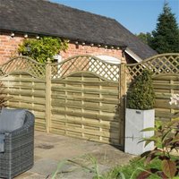 Cheshire PACK OF 3: 6 x 4 Pressure Treated Lattice Infill Curved Screen Panel in Natural