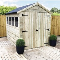 Marlborough 10 x 6 Premier Pressure Treated Apex Shed in Natural