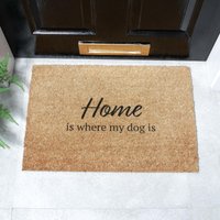 Artsy Mats Home Is Where My Dog Is Coir Doormat (60 x 40cm) in Brown | Size: 40 cm x 60 cm