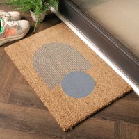 Artsy Mats Grey Abstract Sphere & Lines Doormat | Size: 40 cm x 60 cm